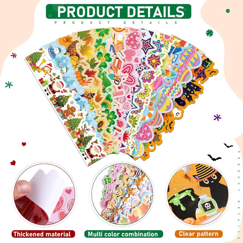 Geyee 240 Pcs 236ft Holiday Bulletin Board Borders Colorful Rainbow Scalloped Border Trim Bulk Bulletin Decor for Classroom Back to School Decor(Cute) - Image 3